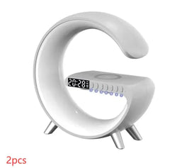 LED Lamp Bluetooth Speake Wireless Charger Atmosphere Lamp App Control For Bedroom Intelligent G Shaped LED Lamp