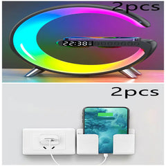 LED Lamp Bluetooth Speake Wireless Charger Atmosphere Lamp App Control For Bedroom Intelligent G Shaped LED Lamp