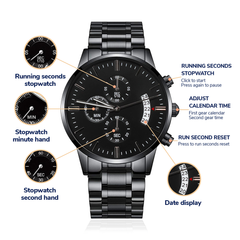 Super Dad Luxury Black Chronograph Watch