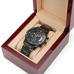 Super Dad Luxury Black Chronograph Watch