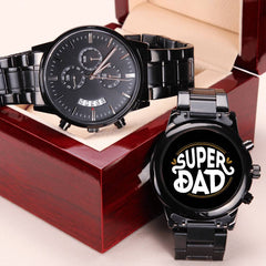 Super Dad Luxury Black Chronograph Watch