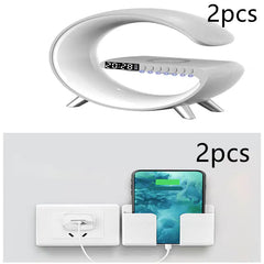 LED Lamp Bluetooth Speake Wireless Charger Atmosphere Lamp App Control For Bedroom Intelligent G Shaped LED Lamp