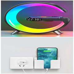 LED Lamp Bluetooth Speake Wireless Charger Atmosphere Lamp App Control For Bedroom Intelligent G Shaped LED Lamp